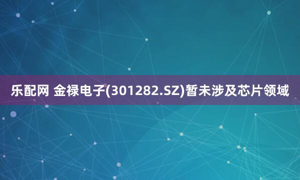 乐配网 金禄电子(301282.SZ)暂未涉及芯片领域