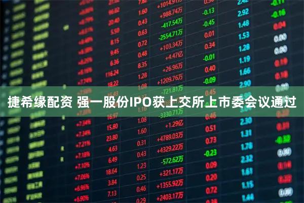 捷希缘配资 强一股份IPO获上交所上市委会议通过
