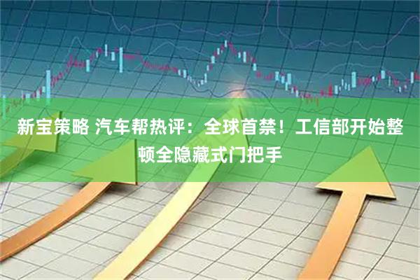 新宝策略 汽车帮热评：全球首禁！工信部开始整顿全隐藏式门把手